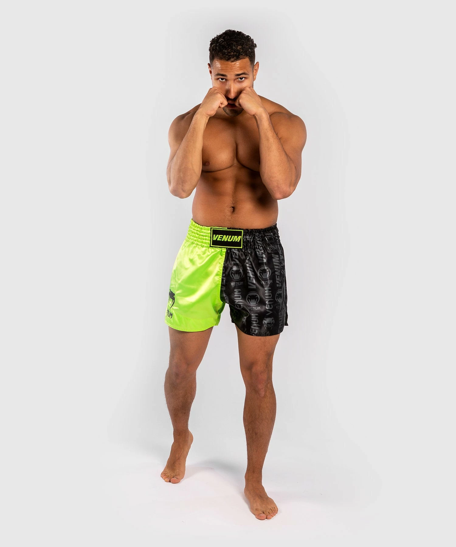 Venum Logos Muay Thai Shorts - Black/Yellow 10 Venum Logos Muay Thai Shorts - Black/Yellow - Image 8