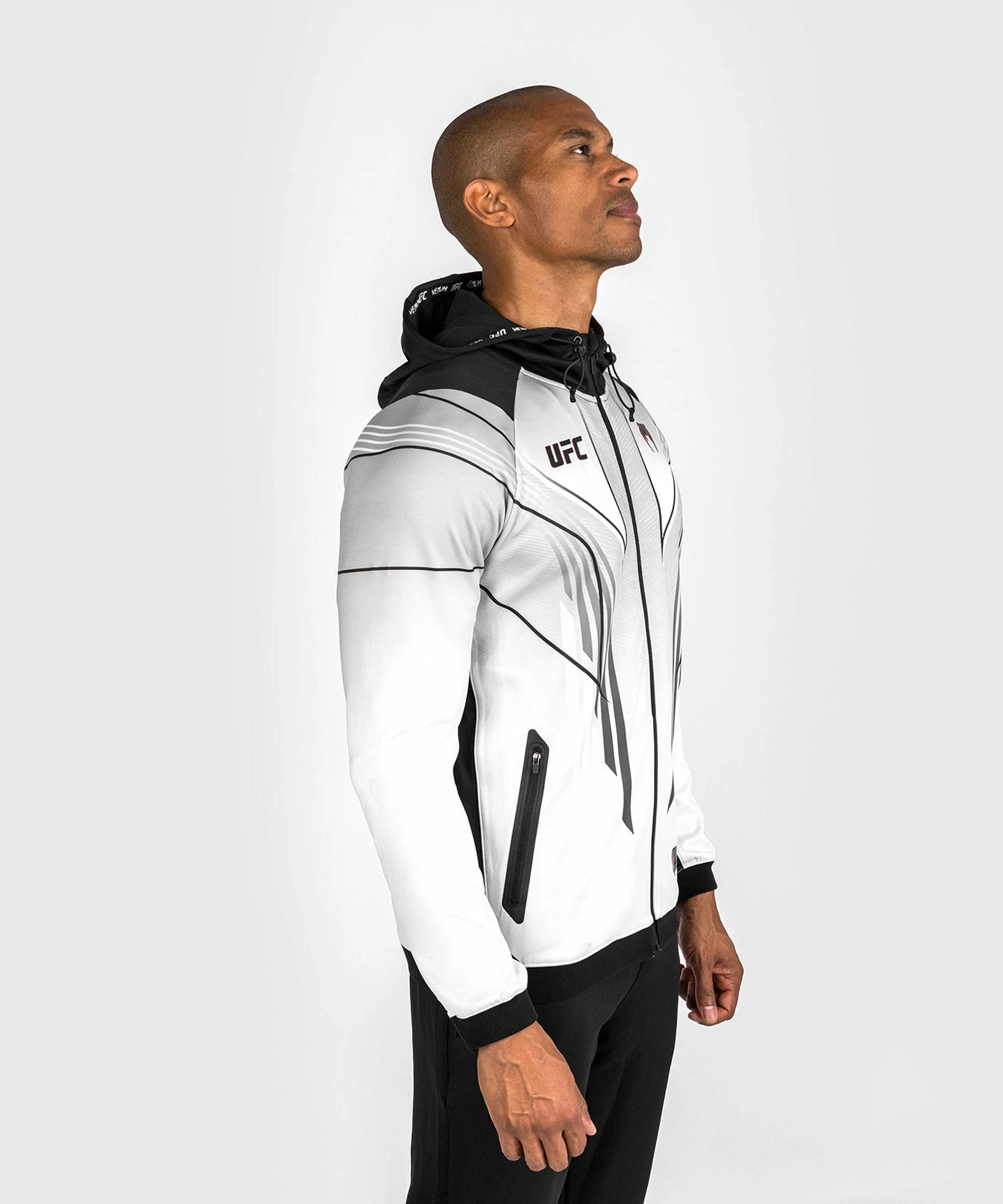 UFC Venum Personalized Authentic Fight Night 2.0 Men's Walkout Hoodie - White 4 UFC Venum Personalized Authentic Fight Night 2.0 Men's Walkout Hoodie - White - Image 2