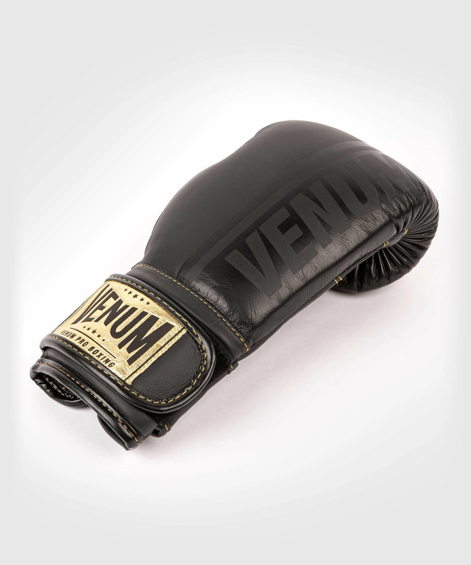 Venum Shield Pro Boxing Gloves Velcro - Black/Black-Gold - Image 4