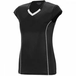 Augusta Women’s Blash Short Sleeve Tennis Jersey (Black)