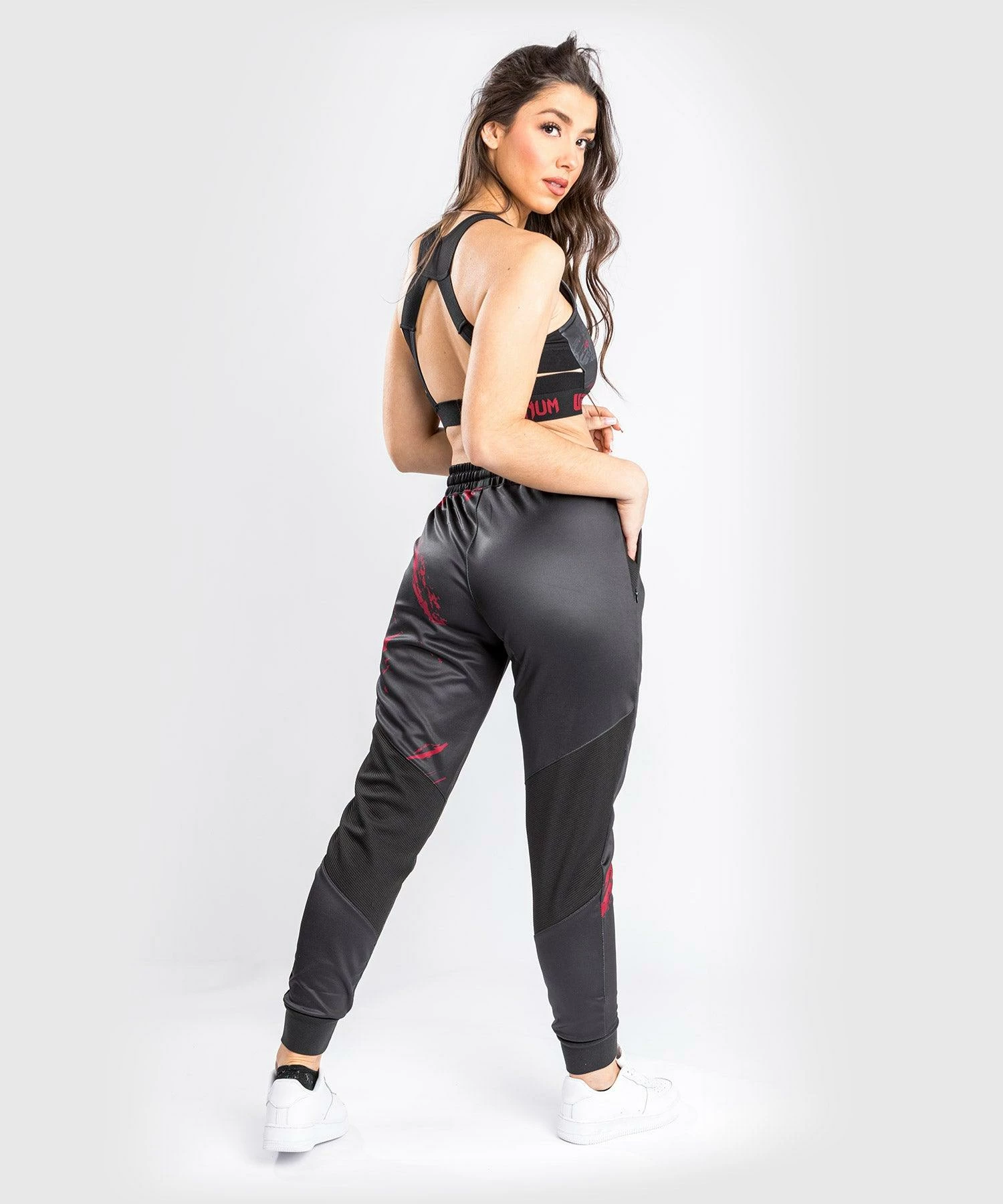 UFC Venum Authentic Fight Week Women's 2.0 Pant - Black/Red 7 UFC Venum Authentic Fight Week Women's 2.0 Pant - Black/Red - Image 5