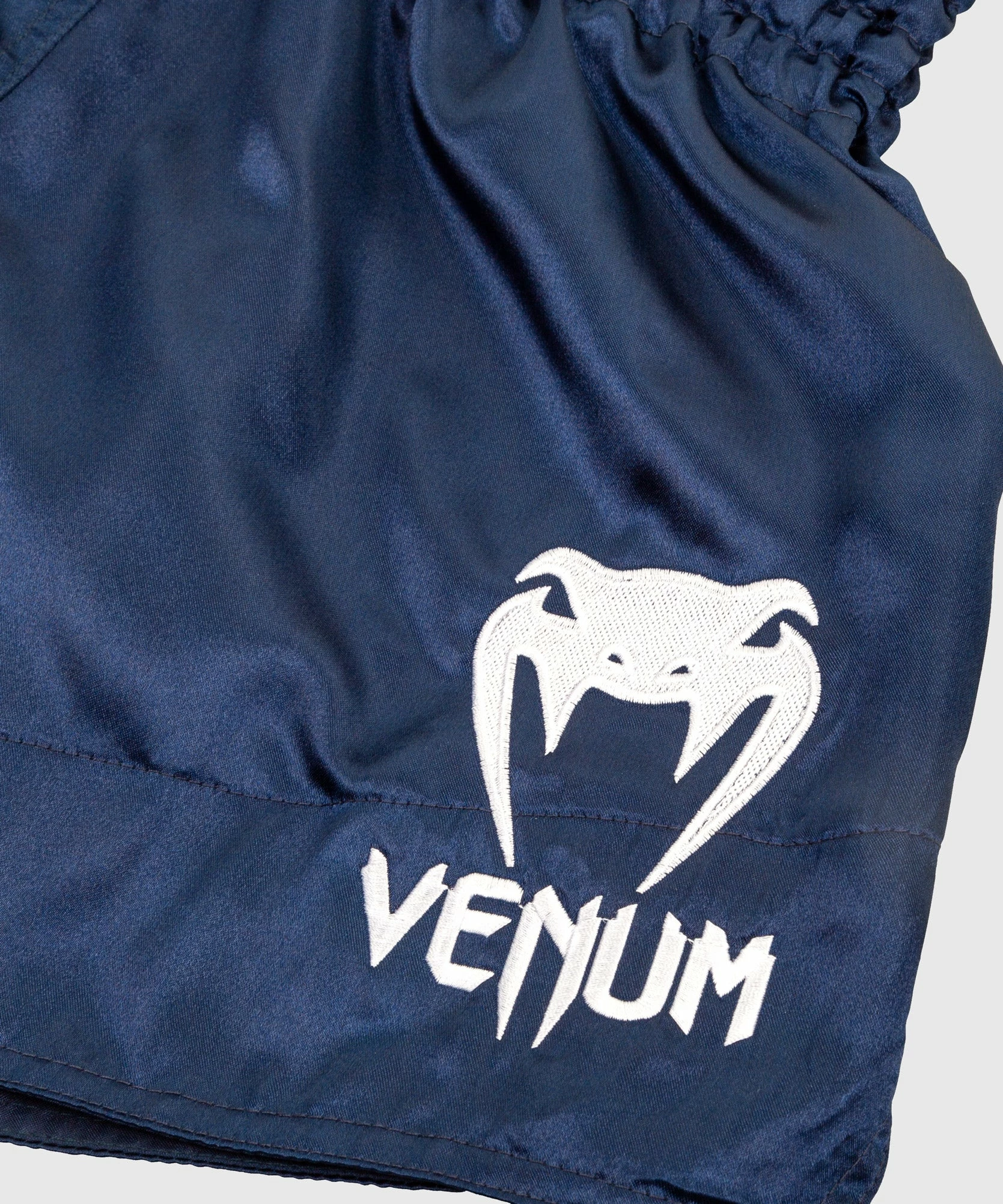 Venum Muay Thai Shorts Classic - Navy Blue/White - Image 4