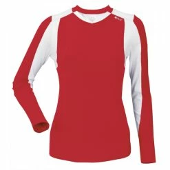 DUC Roll Women’s Longsleeve Tennis Shirt (Red/White) [SALE]