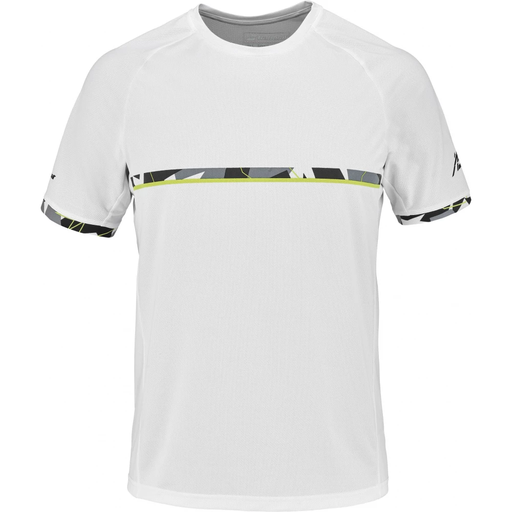 Babolat Men’s Aero Crew Neck Tennis Tee (White/White) 3 Babolat Men’s Aero Crew Neck Tennis Tee (White/White)