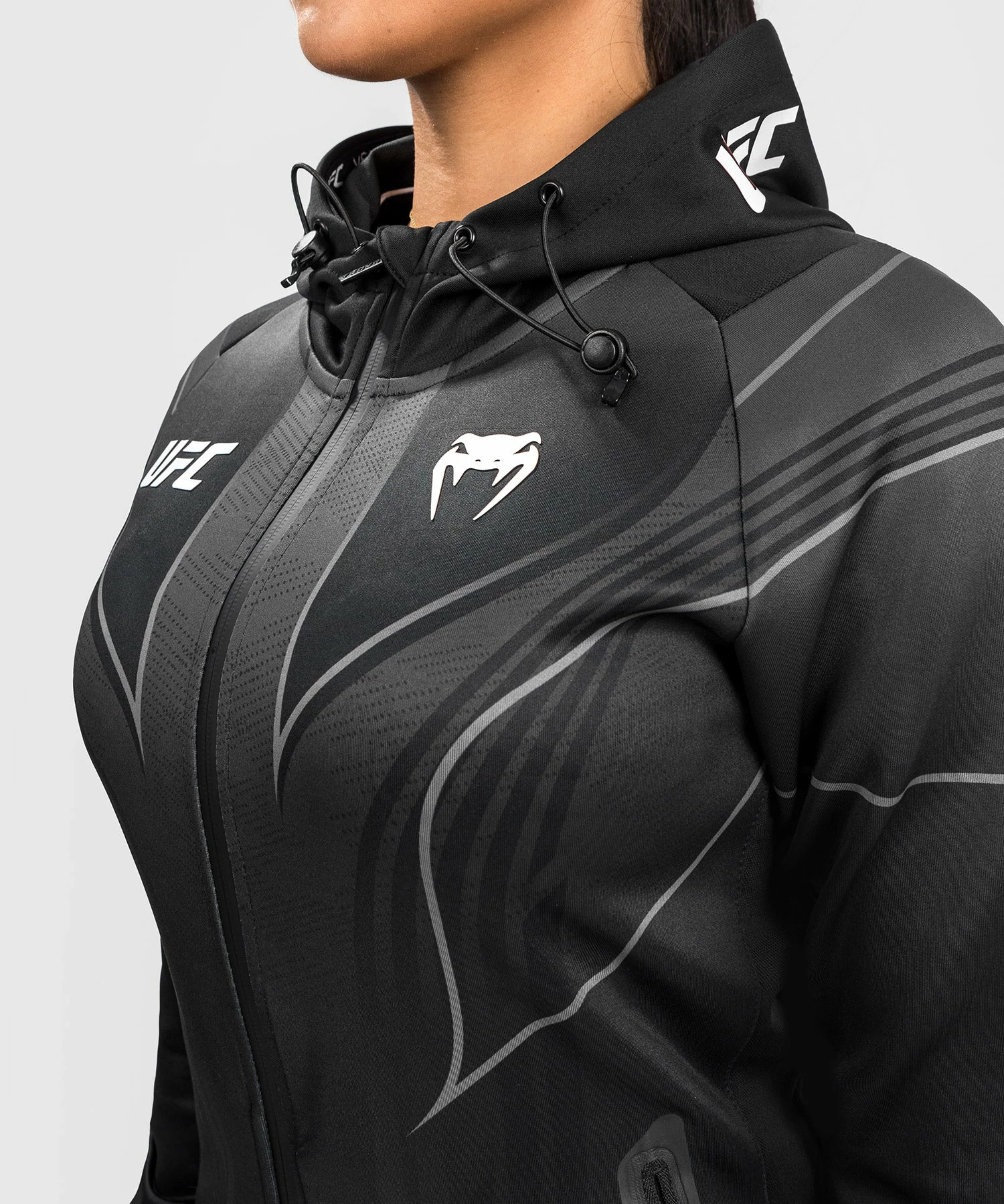 UFC Venum Authentic Fight Night 2.0 Women's Walkout Hoodie - Black 5 UFC Venum Authentic Fight Night 2.0 Women's Walkout Hoodie - Black - Image 3