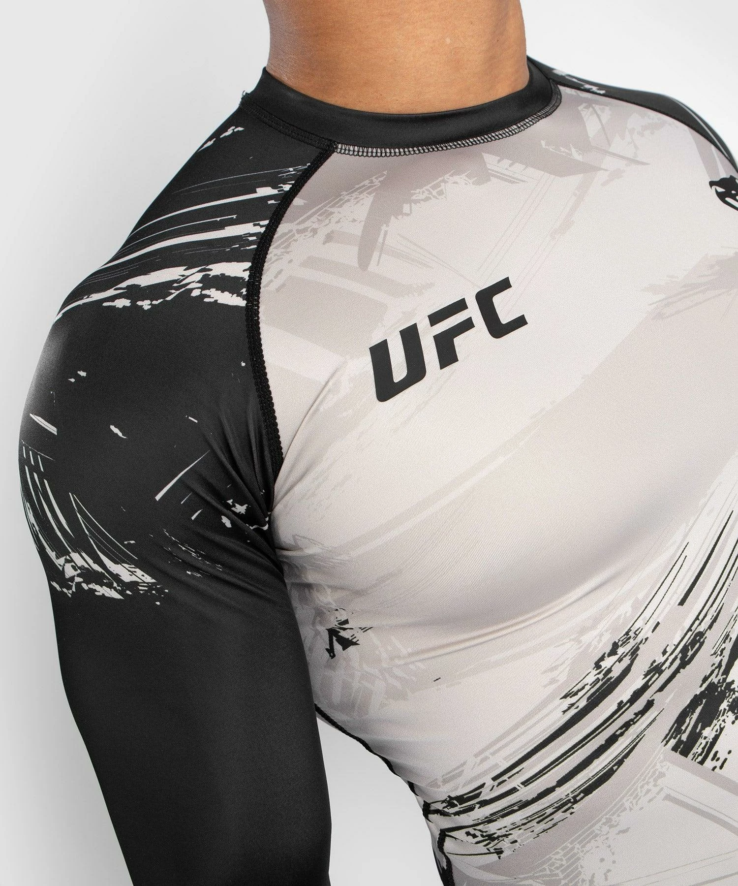 UFC Venum Authentic Fight Week Men's 2.0 Performance Long Sleeve Rash Guard - Sand/Black 12 UFC Venum Authentic Fight Week Men's 2.0 Performance Long Sleeve Rash Guard - Sand/Black - Image 10