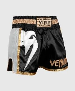 Venum Giant Muay Thai Shorts - Black/White/Gold -Boxing Sport Store 4 252F0 252F3 252F8 252F40381cbc9356cbeafb9b19109ca06067d0603931 SHORT MUAY THAI GIANT BLACK WHITE GOLD HD 04