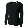 A4 Women’s Performance Long-Sleeve Crew Neck Shirt (Black)