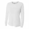 A4 Women’s Performance Long-Sleeve Crew Neck Shirt (White) -Boxing Sport Store 5537 fl1 1000 1000