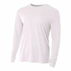 A4 Men’s Performance Long Sleeve Crew (White)