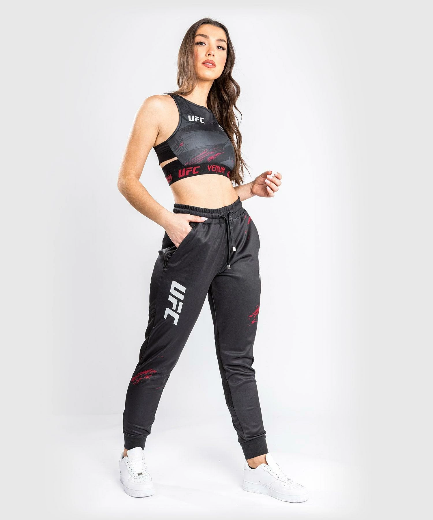UFC Venum Authentic Fight Week Women's 2.0 Pant - Black/Red 5 UFC Venum Authentic Fight Week Women's 2.0 Pant - Black/Red - Image 3