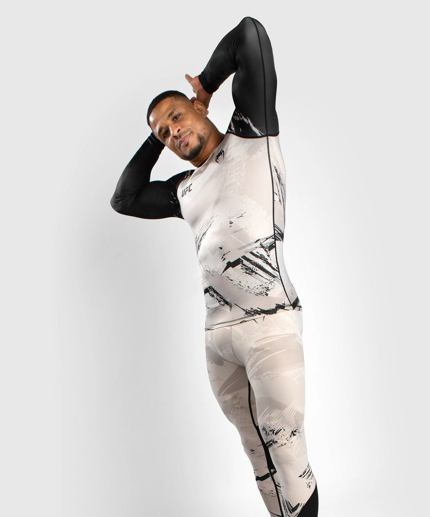 UFC Venum Authentic Fight Week Men's 2.0 Performance Long Sleeve Rash Guard - Sand/Black 4 UFC Venum Authentic Fight Week Men's 2.0 Performance Long Sleeve Rash Guard - Sand/Black - Image 2