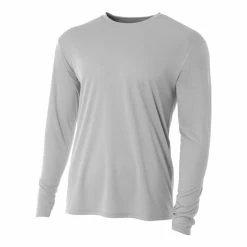 A4 Men’s Performance Long Sleeve Crew (Silver)