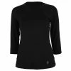 Sofibella Women’s Classic 3/4 Sleeve Tennis Top (Black) 2 Sofibella Women’s Classic 3/4 Sleeve Tennis Top (Black) -Boxing Sport Store 7004 front black 1000 1000