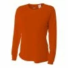 A4 Women’s Performance Long-Sleeve Crew Neck Shirt (Orange) -Boxing Sport Store 7996 fl1 1000 1000