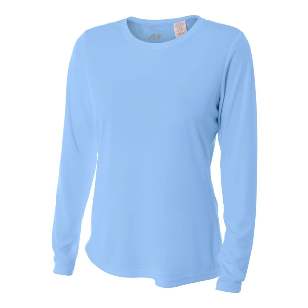 A4 Women’s Performance Long-Sleeve Crew Neck Shirt (Light Blue) 3 A4 Women’s Performance Long-Sleeve Crew Neck Shirt (Light Blue)