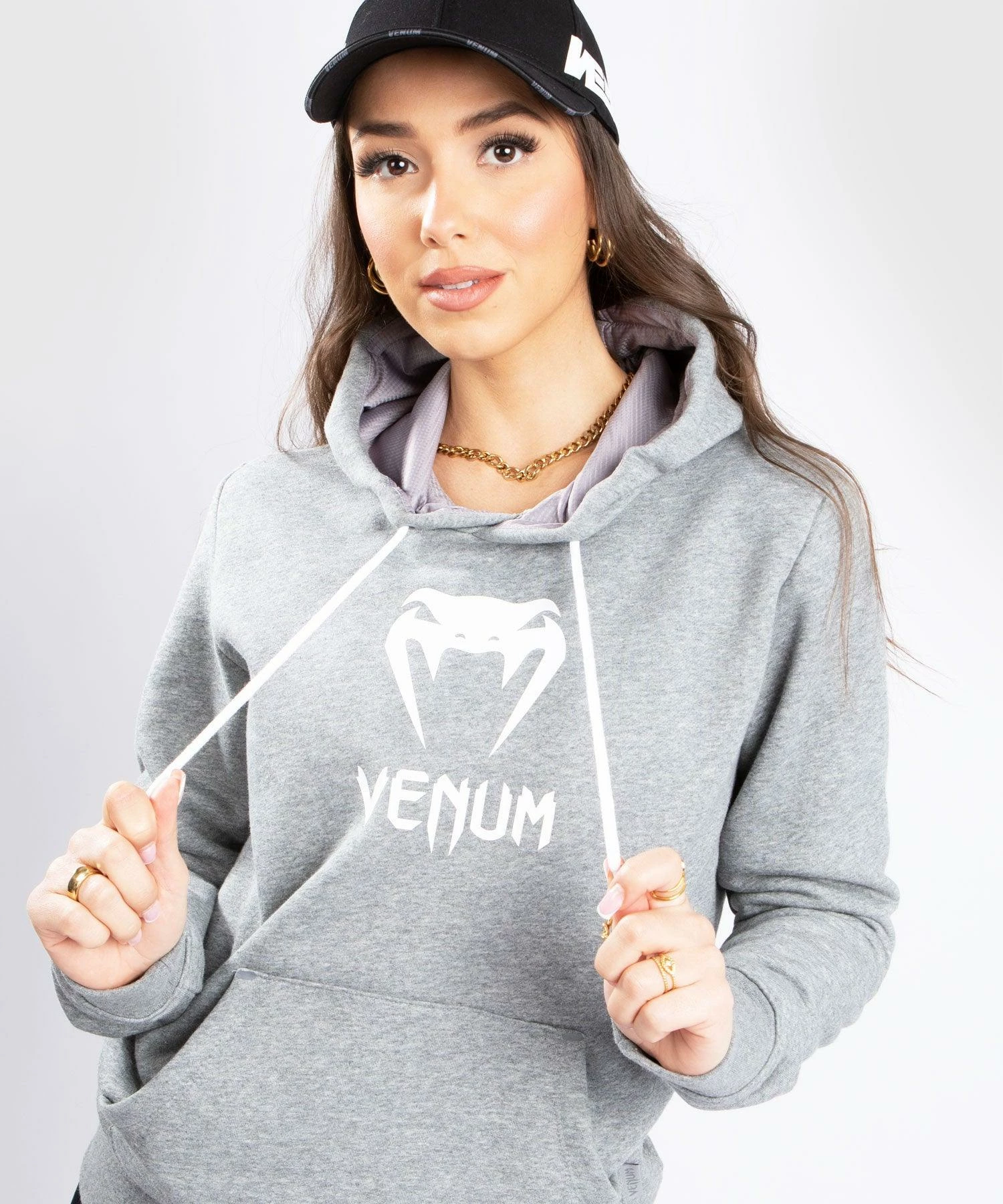 Venum Classic Hoodie - For Women - Light Heather Grey 4 Venum Classic Hoodie - For Women - Light Heather Grey - Image 2