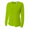A4 Women’s Performance Long-Sleeve Crew Neck Shirt (Lime) -Boxing Sport Store 8000 fl1 1000 1000