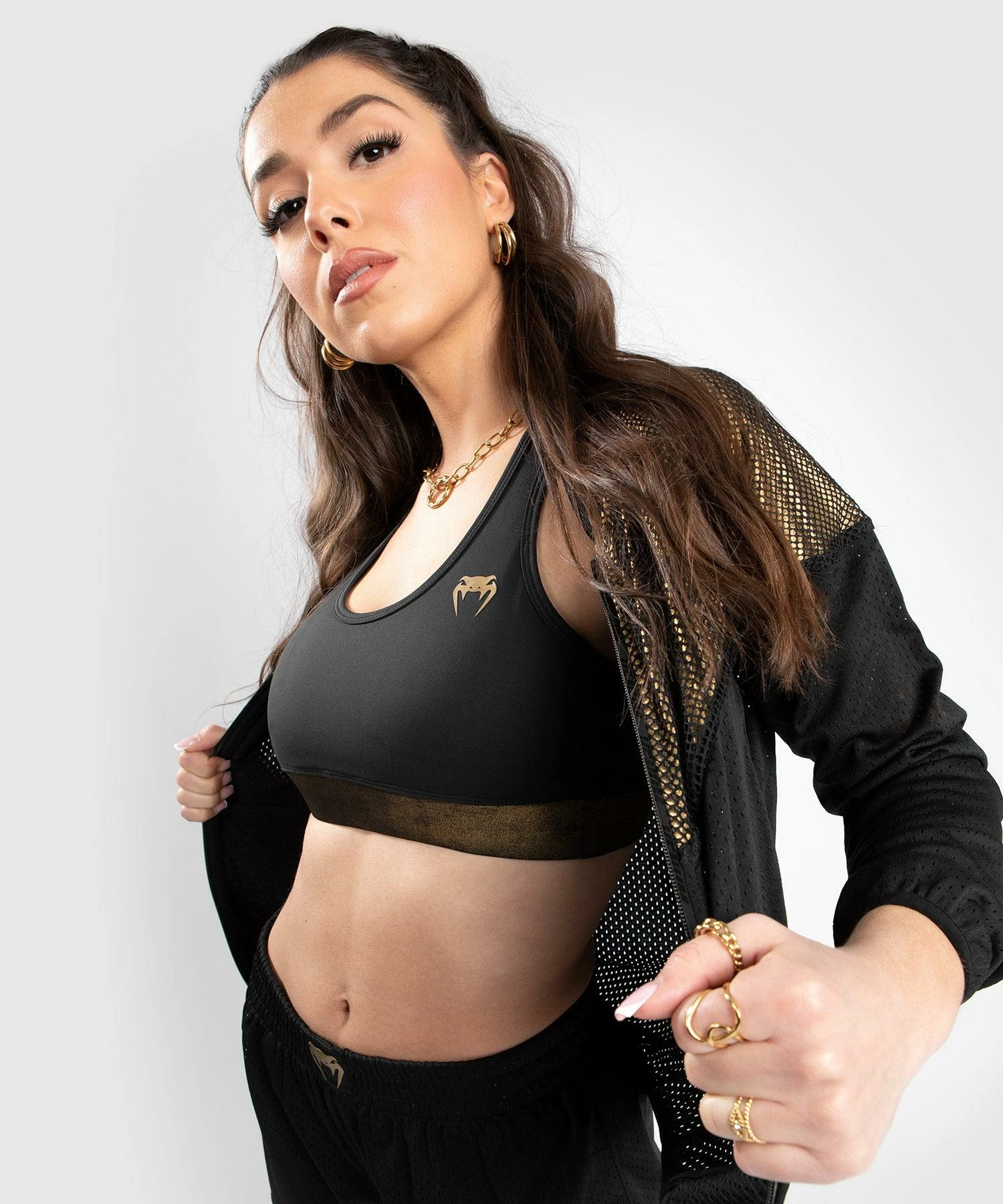 Venum Lightning Mesh Jacket - For Women - Black/Gold 10 Venum Lightning Mesh Jacket - For Women - Black/Gold - Image 8