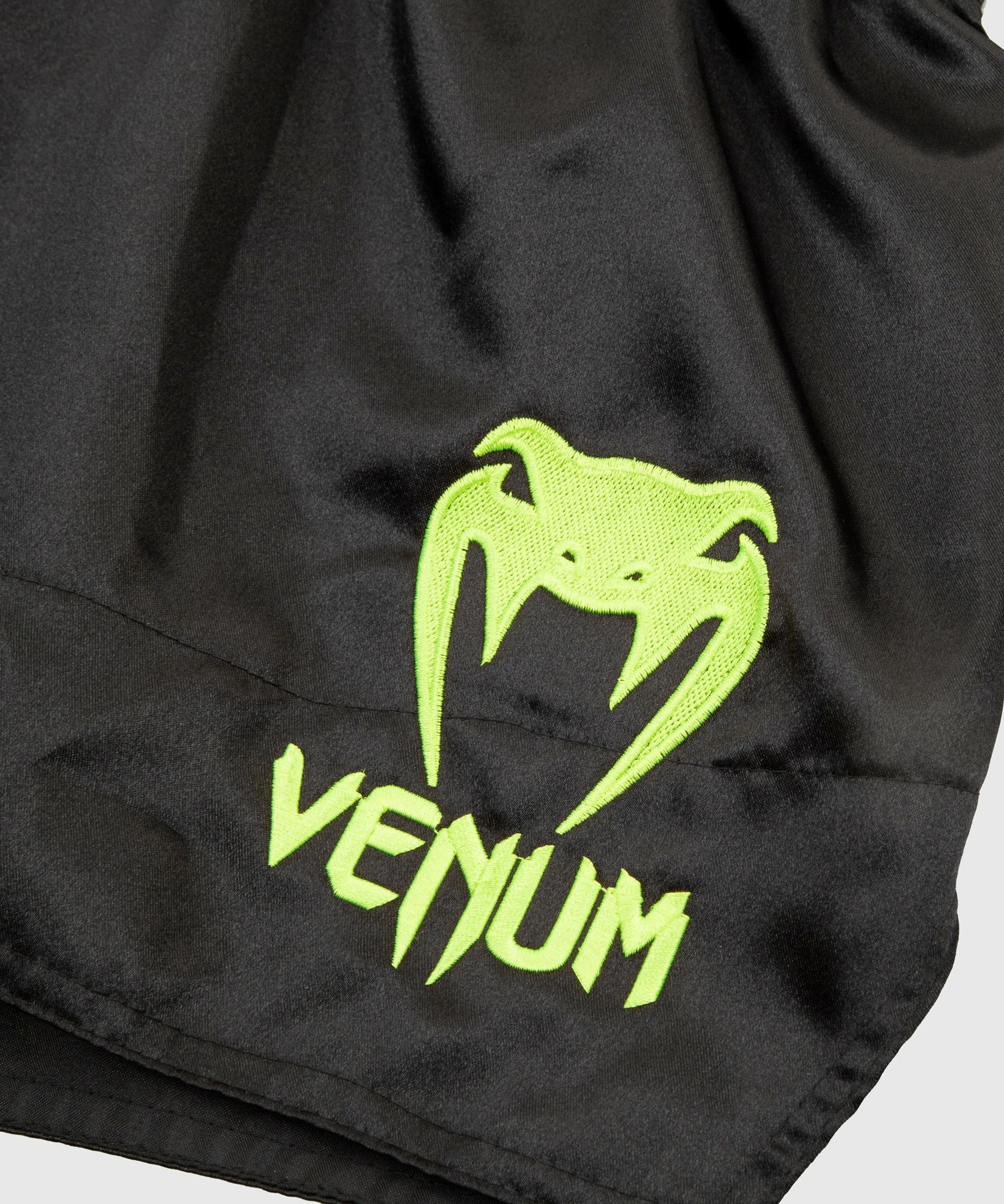 Venum Muay Thai Shorts Classic - Black/Neo Yellow - Image 4