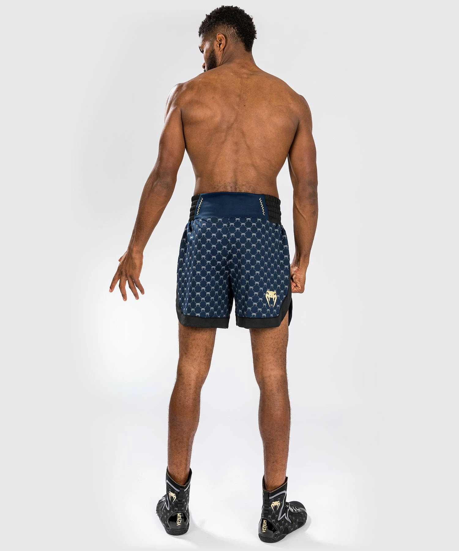 Venum Monogram Boxing Short - Black/Navy Blue 8 Venum Monogram Boxing Short - Black/Navy Blue - Image 6