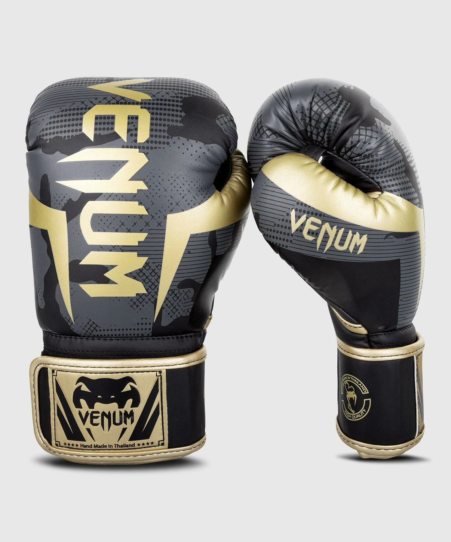 Venum Elite Boxing Gloves - Dark Camo/Gold 3 Venum Elite Boxing Gloves - Dark Camo/Gold