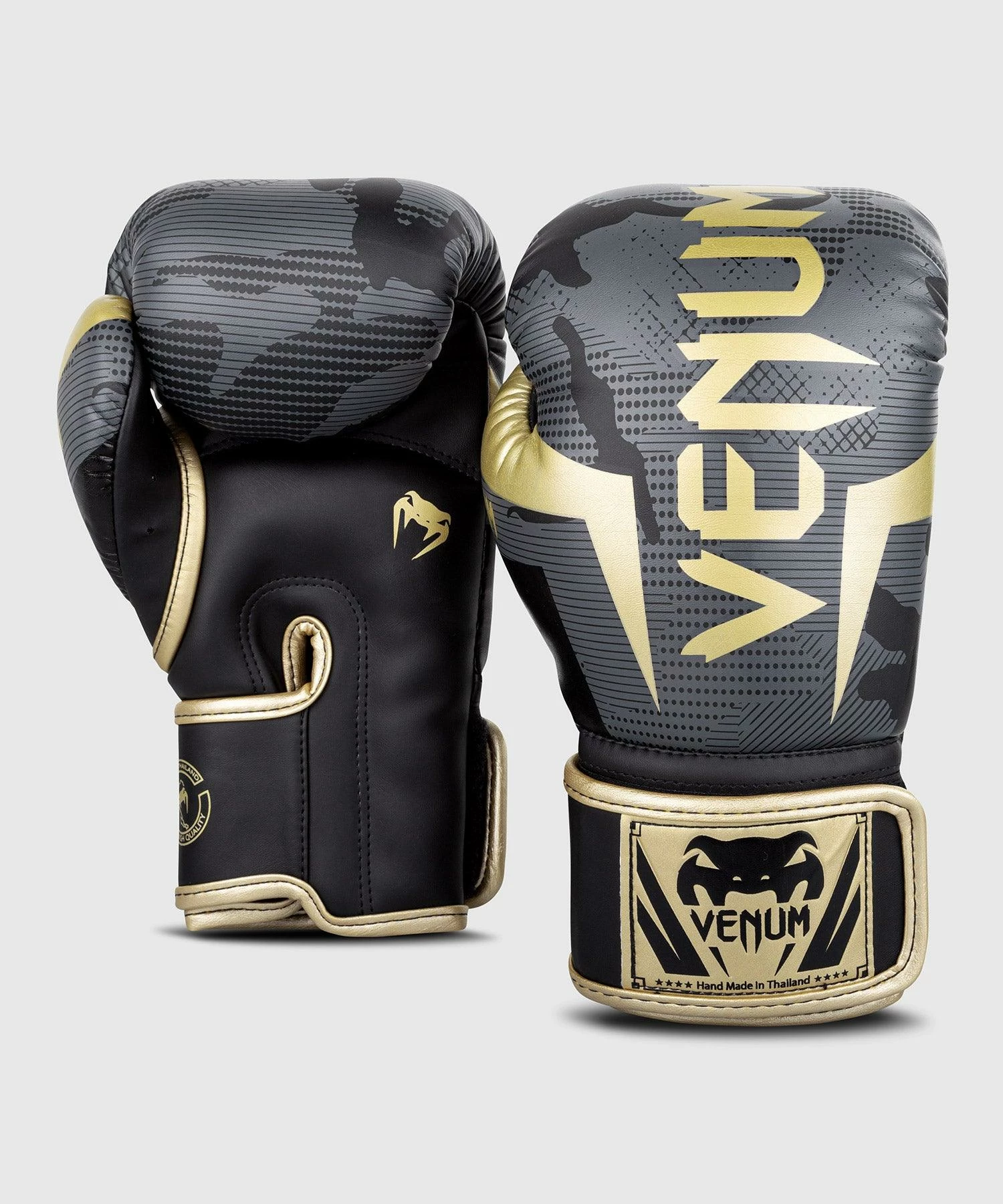 Venum Elite Boxing Gloves - Dark Camo/Gold 5 Venum Elite Boxing Gloves - Dark Camo/Gold - Image 3
