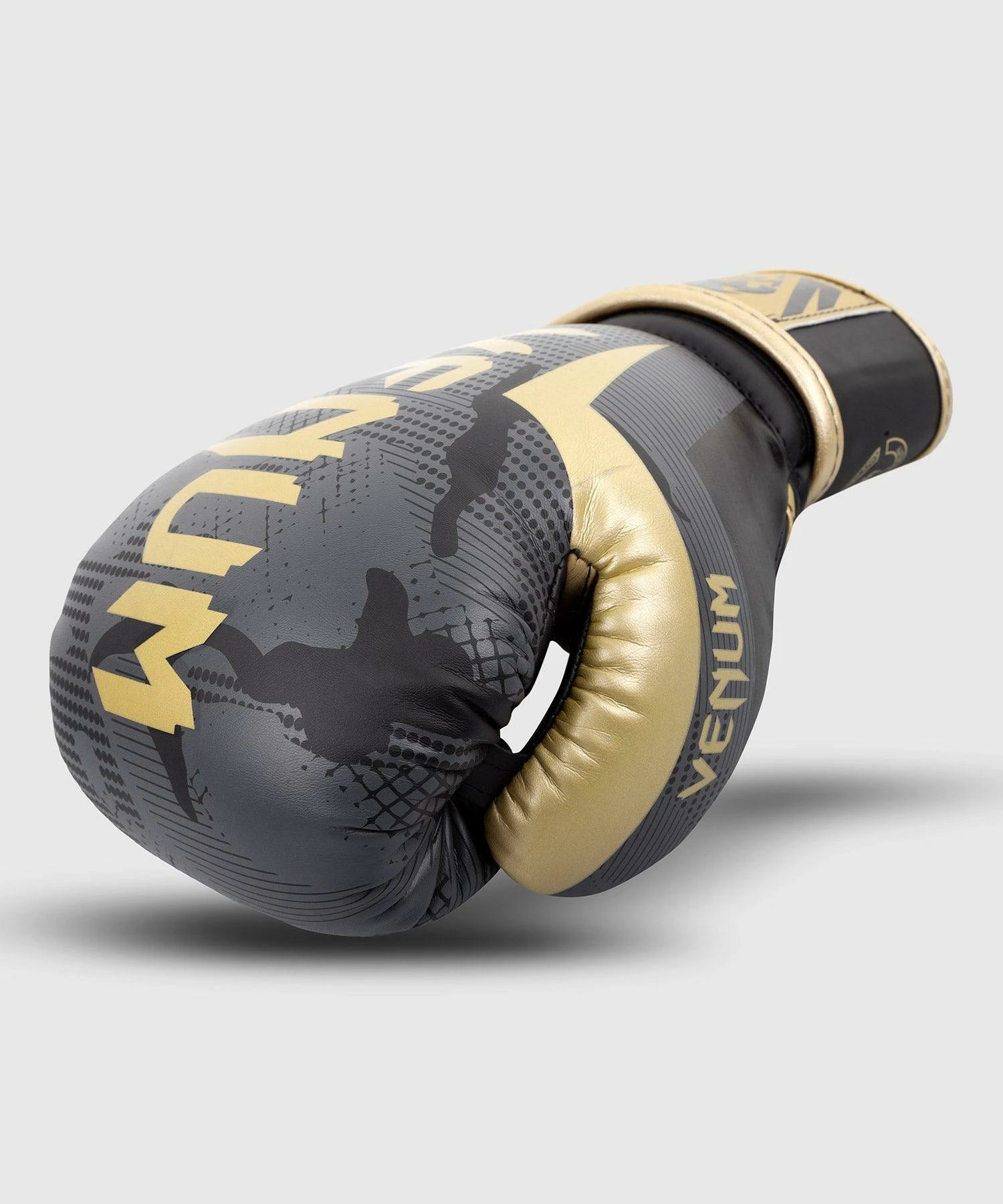 Venum Elite Boxing Gloves - Dark Camo/Gold 4 Venum Elite Boxing Gloves - Dark Camo/Gold - Image 2