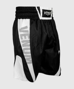 Venum Elite Boxing Shorts - Black/White 12 Venum Elite Boxing Shorts - Black/White -Boxing Sport Store BOXING SHORT ELITE BLACK WHITE HD 01