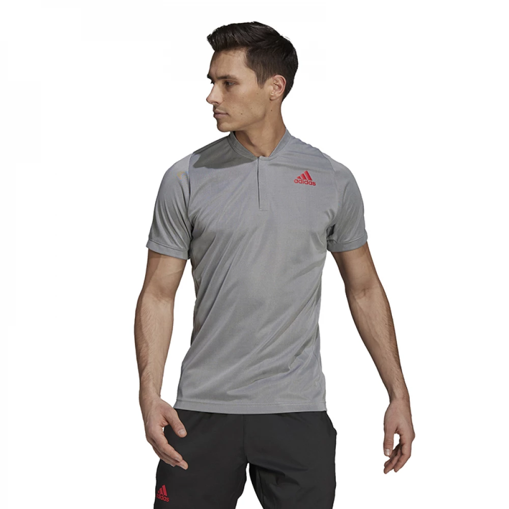 Adidas Men’s Freelift Primeblue Tennis Polo (Grey) 4 Adidas Men’s Freelift Primeblue Tennis Polo (Grey) - Image 2
