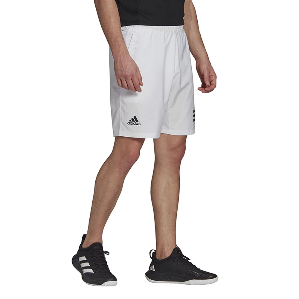 Adidas Men’s Club 9 Inch 3 Stripe Shorts (White/Black) 4 Adidas Men’s Club 9 Inch 3 Stripe Shorts (White/Black) - Image 2