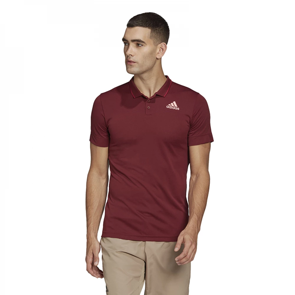 Adidas Men’s Freelift Primeblue Tennis Polo (Dark Red) - Image 2
