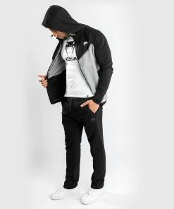 Venum Laser Evo 2.0 Hoodie - Light Heather Grey -Boxing Sport Store HOODIES LASER EVO GREY BLACK 02