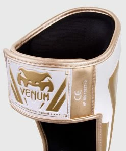 Venum Elite Standup Shin Guards - White/Gold -Boxing Sport Store IMG 0320 2 copie