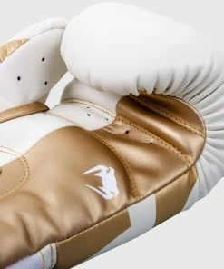Venum Elite Boxing Gloves - White/Gold -Boxing Sport Store IMG 0920 copie