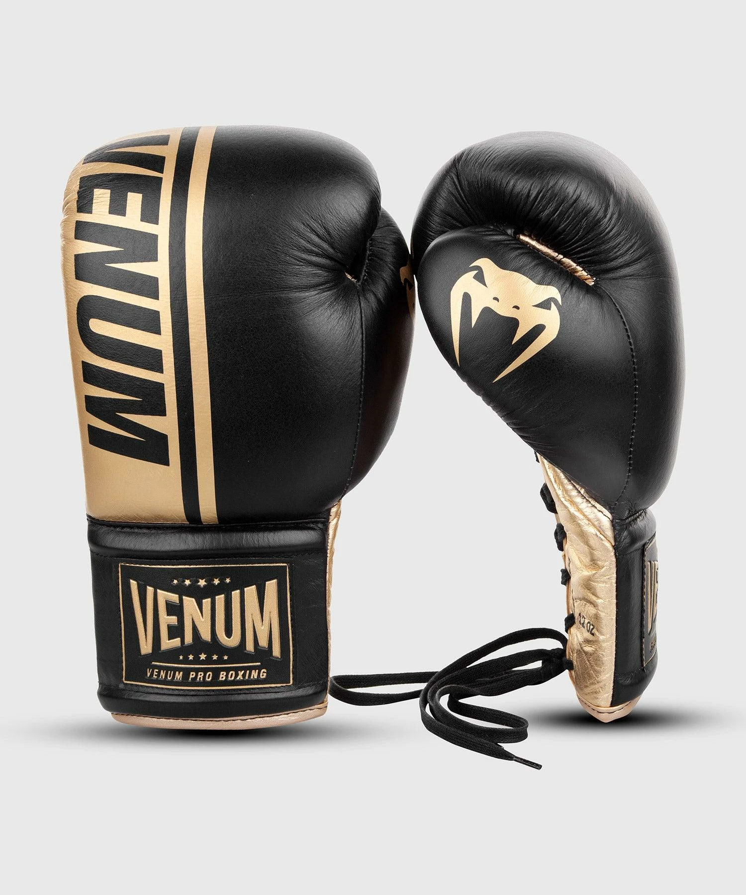 Venum Shield Pro Boxing Gloves - With Laces - Black/Gold 4 Venum Shield Pro Boxing Gloves - With Laces - Black/Gold - Image 2