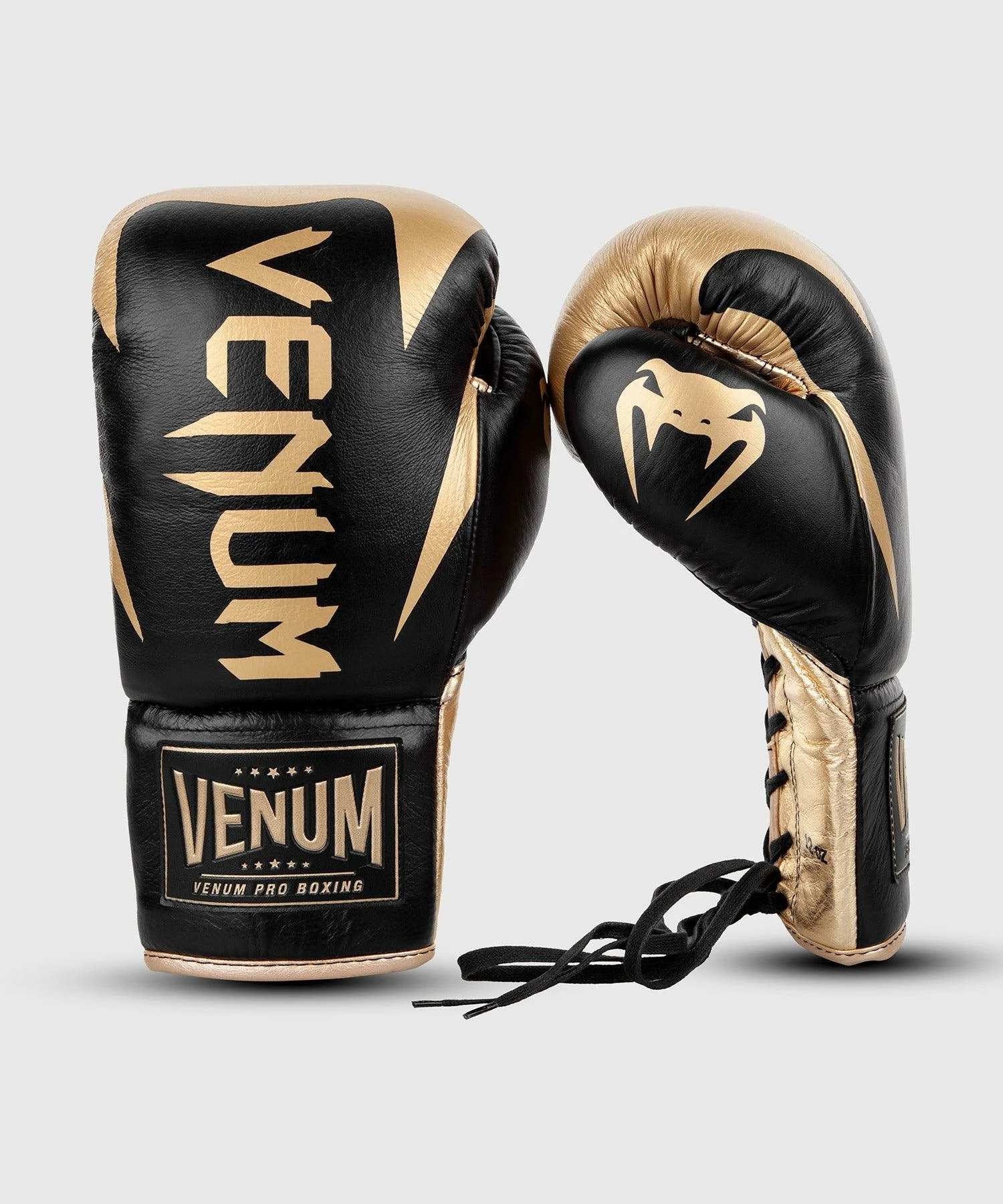 Venum Hammer Pro Boxing Gloves - With Laces - Black/Gold 4 Venum Hammer Pro Boxing Gloves - With Laces - Black/Gold - Image 2