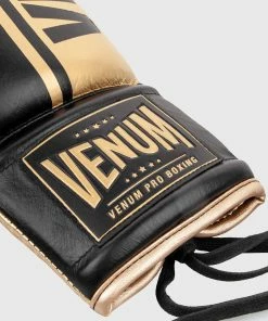 Venum Shield Pro Boxing Gloves - With Laces - Black/Gold -Boxing Sport Store IMG 7972 copie