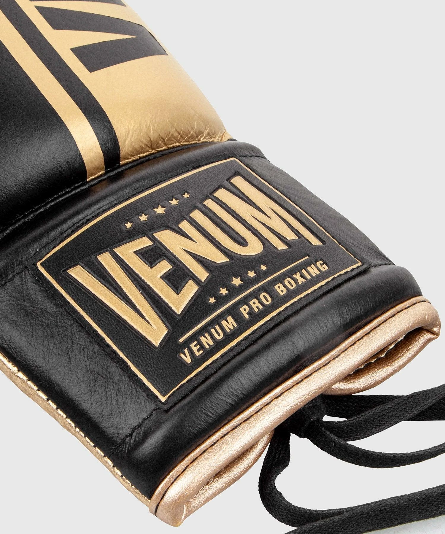 Venum Shield Pro Boxing Gloves - With Laces - Black/Gold 7 Venum Shield Pro Boxing Gloves - With Laces - Black/Gold - Image 5