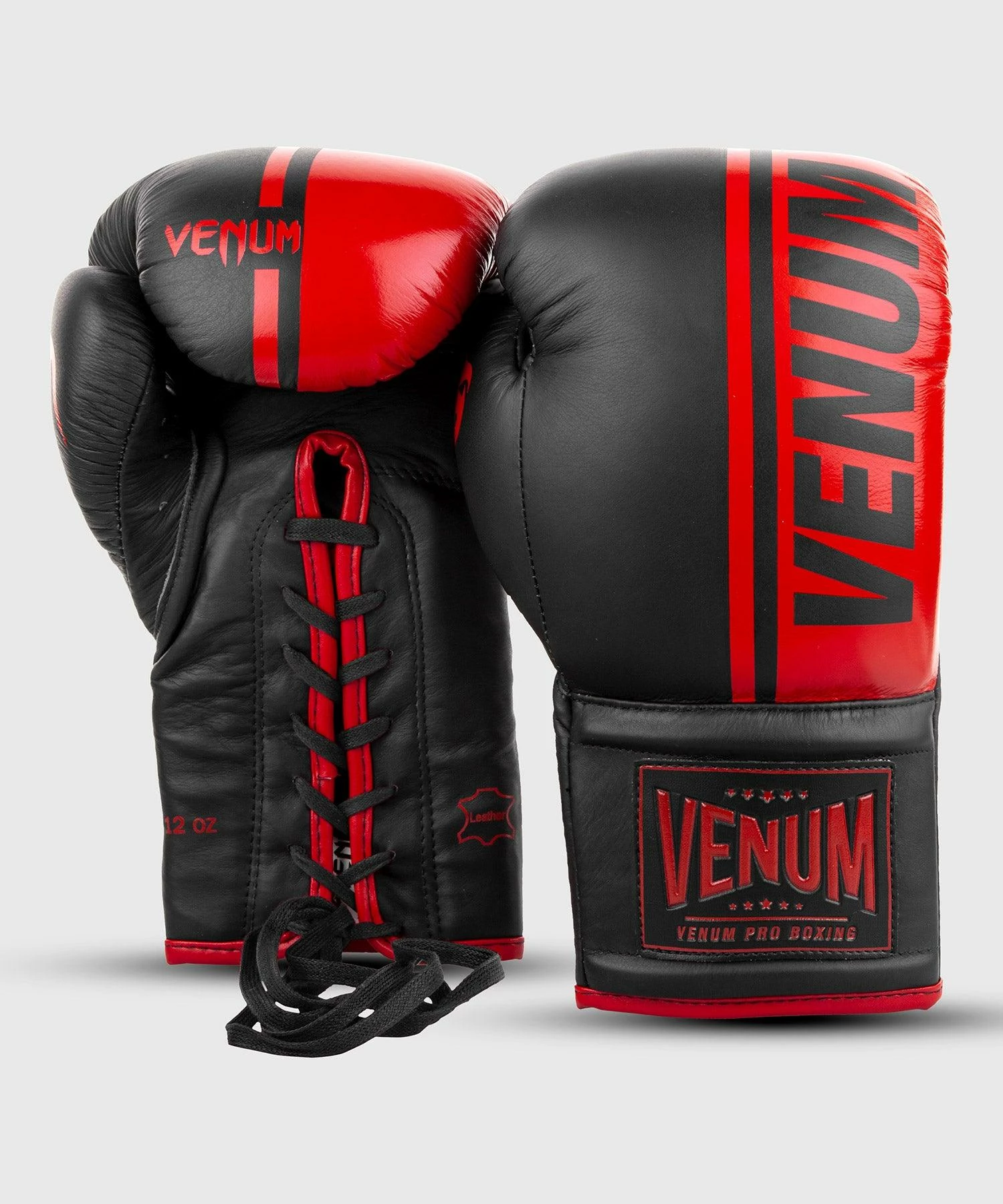 Venum Shield Pro Boxing Gloves - With Laces - Black/Red 5 Venum Shield Pro Boxing Gloves - With Laces - Black/Red - Image 3