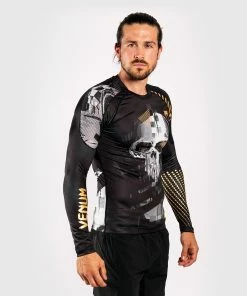 Venum Skull Rashguard - Long Sleeves - Black -Boxing Sport Store RASH LS SKULL BLACK SD 03 1