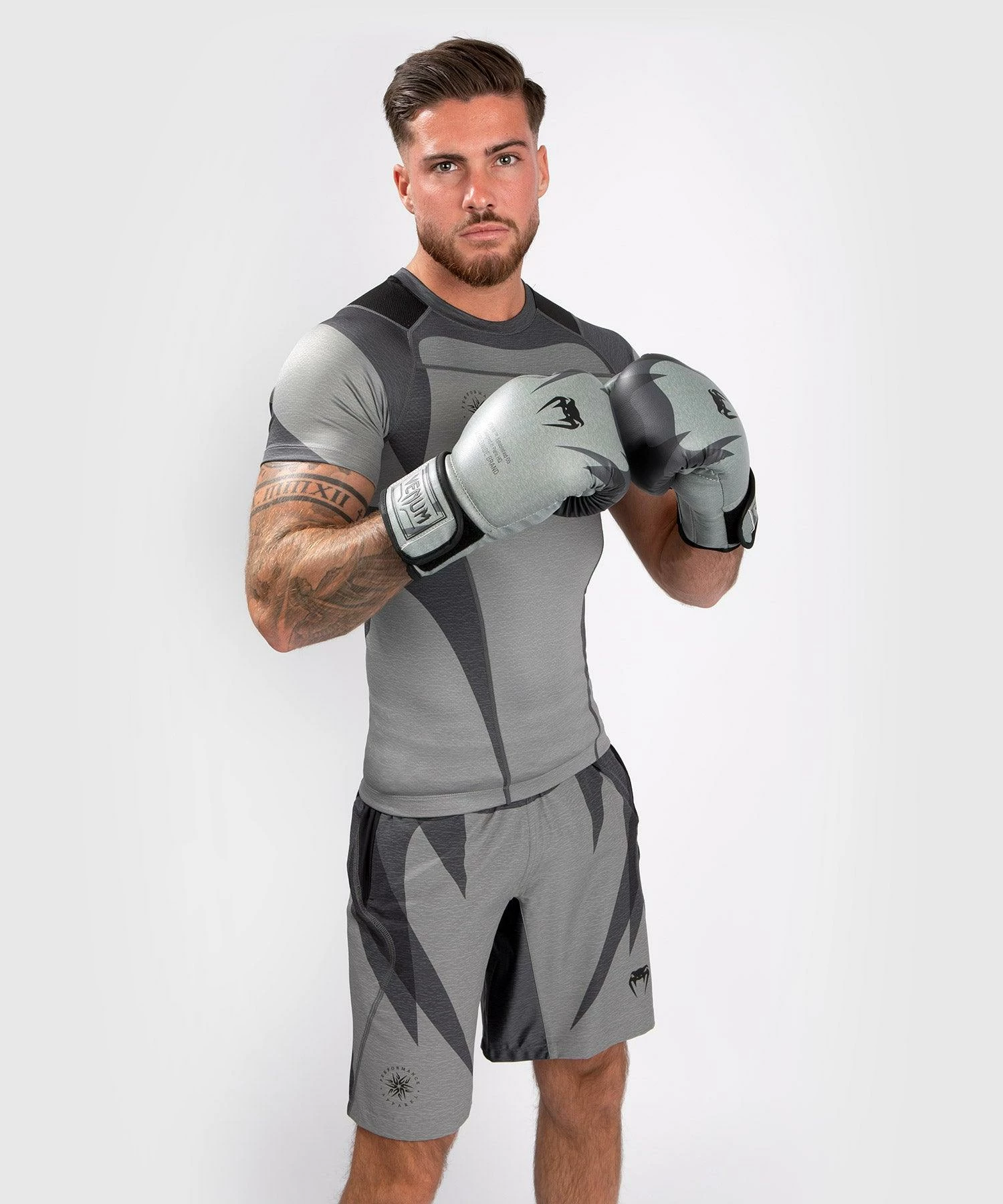 Venum Stone Rashguard - Short Sleeves - Mineral Green 4 Venum Stone Rashguard - Short Sleeves - Mineral Green - Image 2