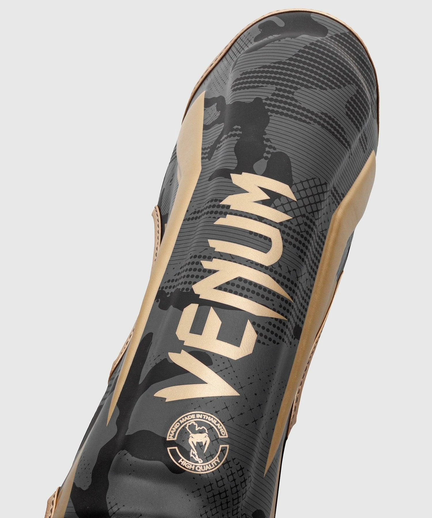 Venum Elite Shin Guards - Dark Camo/Gold 6 Venum Elite Shin Guards - Dark Camo/Gold - Image 4