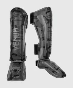 Venum Elite Shin Guards - Black/Dark Camo -Boxing Sport Store SHINGUARD ELITE 3.0 BLACK GREY 1500 01 2