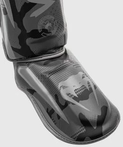 Venum Elite Shin Guards - Black/Dark Camo -Boxing Sport Store SHINGUARD ELITE 3.0 BLACK GREY 1500 03 1