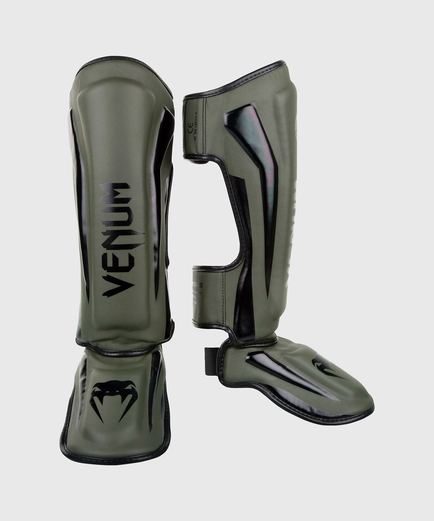 Venum Elite Standup Shin Guards - Khaki/Black 4 Venum Elite Standup Shin Guards - Khaki/Black - Image 2