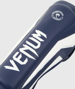 Venum Elite Standup Shin Guards - White/Navy Blue -Boxing Sport Store SHINGUARD ELITE NAVYBLUE WHITE HD 03