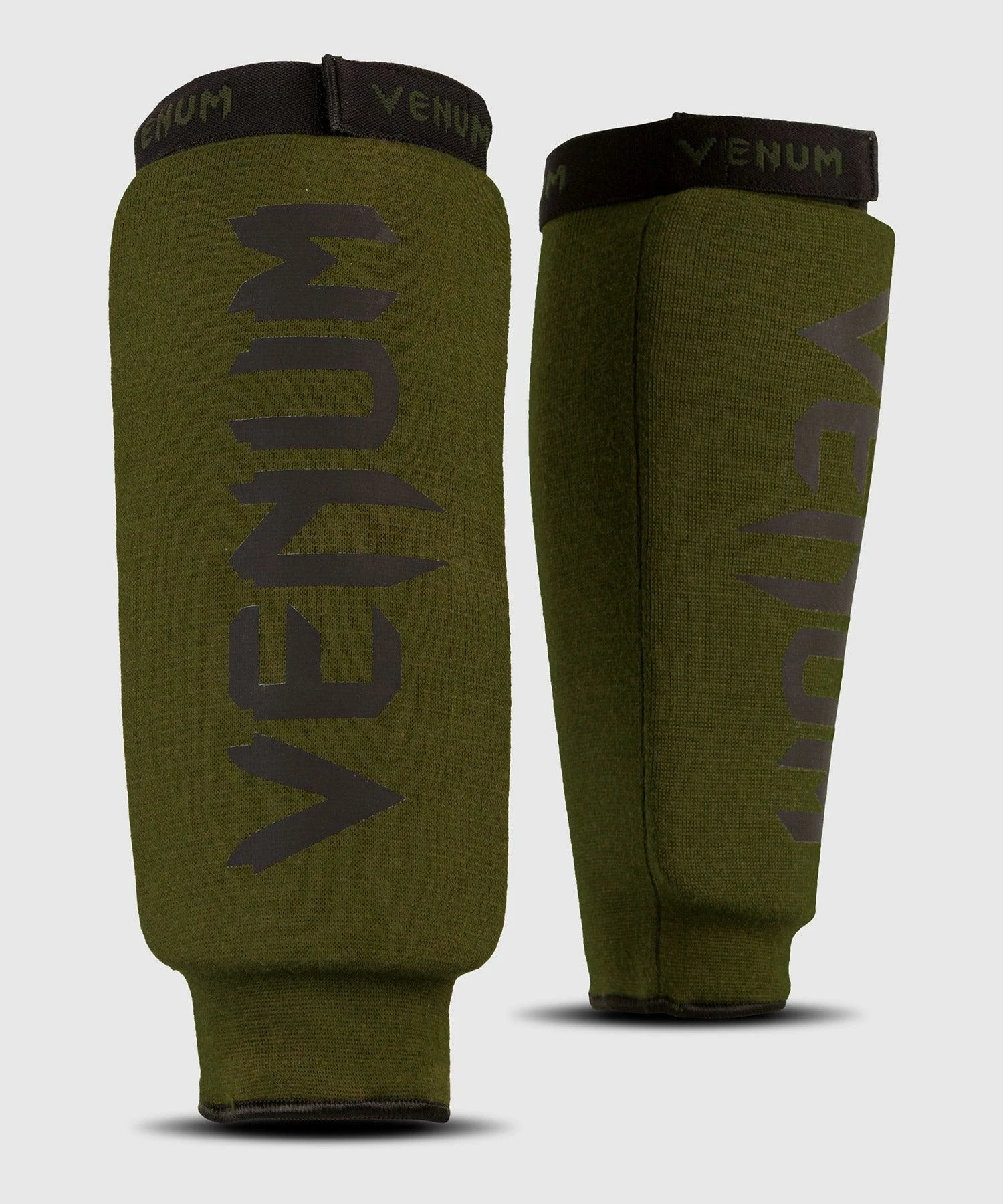 Venum Kontact Shin Guards - Without Foot - Khaki/Black 3 Venum Kontact Shin Guards - Without Foot - Khaki/Black