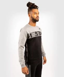 Venum Connect Crewneck Sweatshirt - Black/Heather Grey -Boxing Sport Store SWEAT CONNECT BLACK GREY FONCE 19