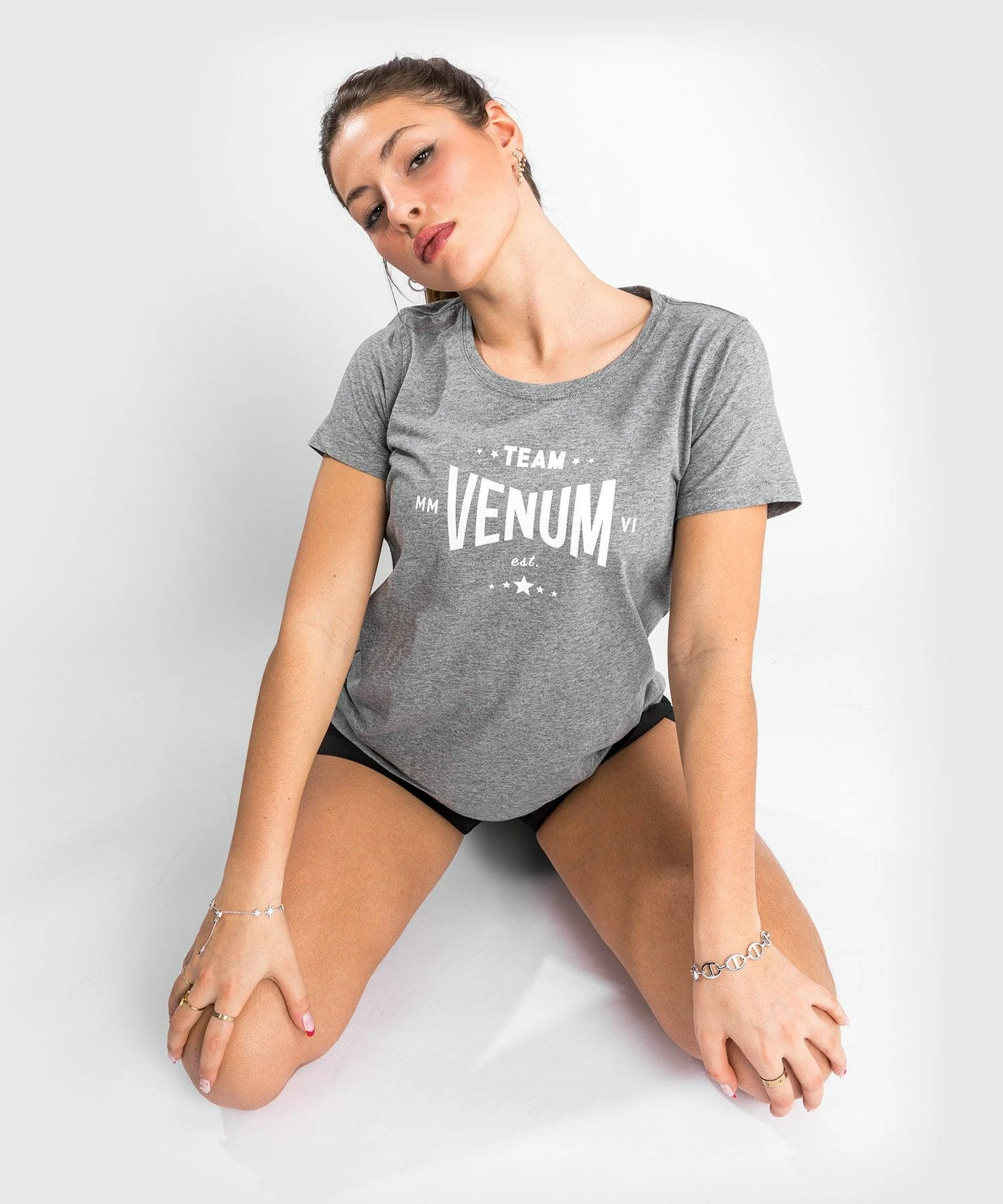 Venum Team 2.0 T-Shirt - For Women - Light Heather Grey 4 Venum Team 2.0 T-Shirt - For Women - Light Heather Grey - Image 2